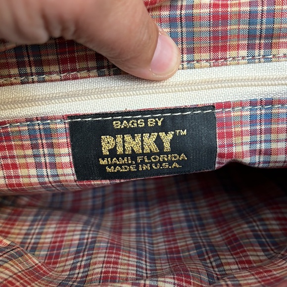 VTG BLACK LEATHER FAUX PYTHON BAGS BY PINKY BAG - Picture 10 of 16